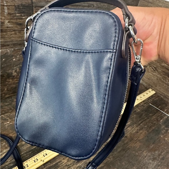 Navy Blue Crossbody Bag with Ornate Detailing - Picture 7 of 10
